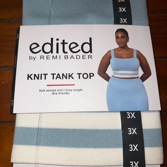 Edited by Remi Bader Blue Knit Tank Top - Picture 11 of 16